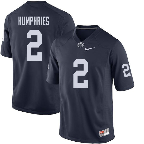 NCAA Nike Men's Penn State Nittany Lions Isaiah Humphries #2 College Football Authentic Navy Stitched Jersey FVD0598AA